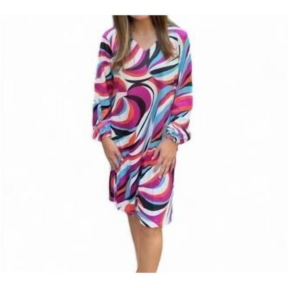 NEW ERMA’S CLOSET vneck pucci print dress in multi - Picture 1 of 1